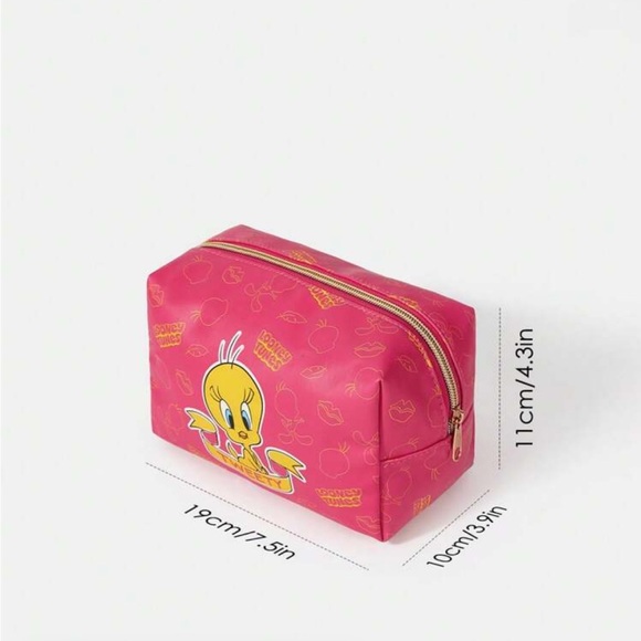 LOONEY TUNES X Rebellious Rose Cartoon Letter Printed Portable Cosmetic Bag - Picture 5 of 5
